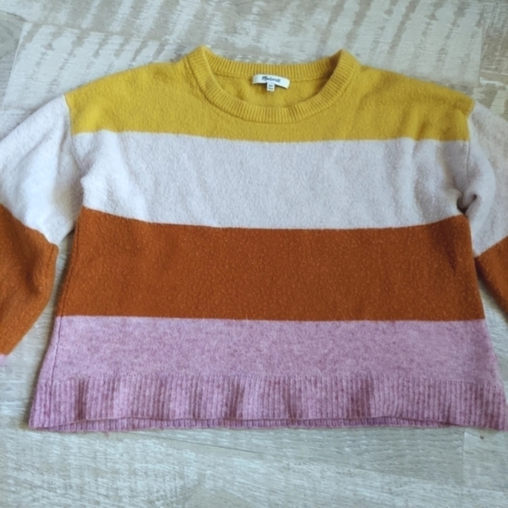 Madewell Striped Oversized Cropped Sweater - Picture 7 of 12